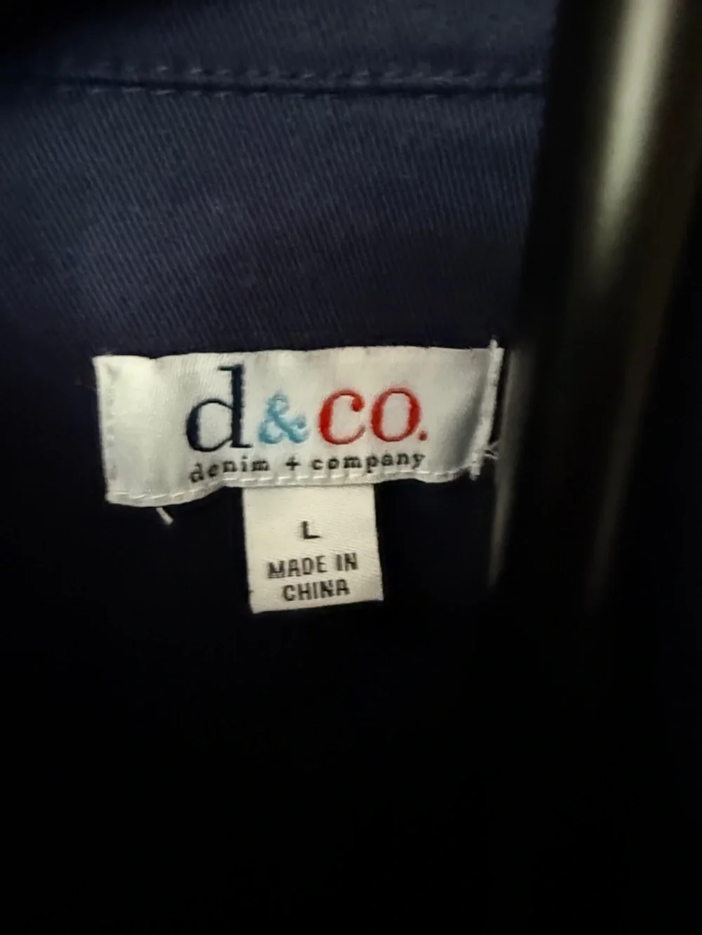 D&Co Women's Navy Blue Jacket with Patterned Yoke -